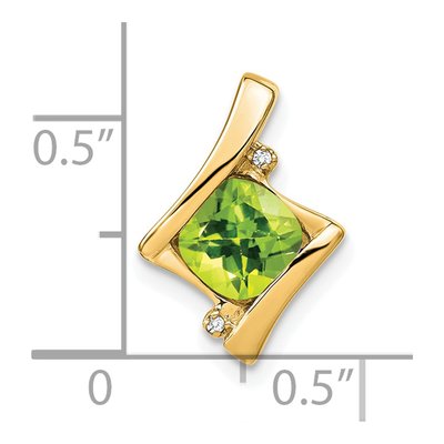 14K Yellow Gold Peridot & Diamond Slide Pendant – view 3