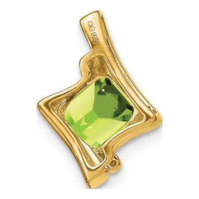 14K Yellow Gold Peridot & Diamond Slide Pendant – view 4