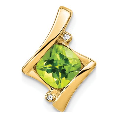 14K Yellow Gold Peridot & Diamond Slide Pendant
