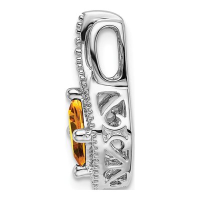14K White Gold Citrine & Diamond Slide Pendant – view 2