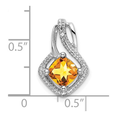 14K White Gold Citrine & Diamond Slide Pendant – view 3