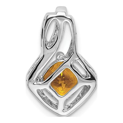 14K White Gold Citrine & Diamond Slide Pendant – view 4