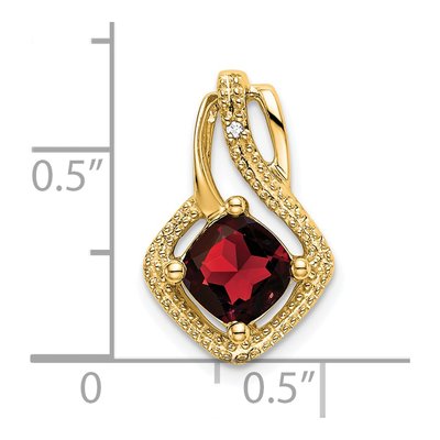14K Yellow Gold Garnet & Diamond Slide Pendant – view 3