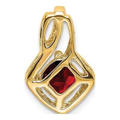 14K Yellow Gold Garnet & Diamond Slide Pendant – view 4