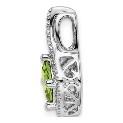14K White Gold Peridot & Diamond Slide Pendant – view 2