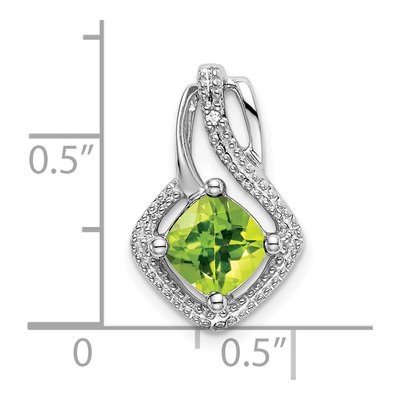 14K White Gold Peridot & Diamond Slide Pendant – view 3