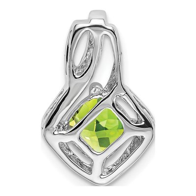 14K White Gold Peridot & Diamond Slide Pendant – view 4