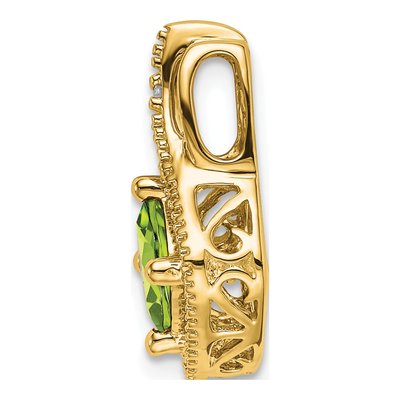 14K Yellow Gold Peridot & Diamond Slide Pendant – view 2
