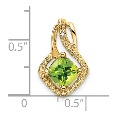 14K Yellow Gold Peridot & Diamond Slide Pendant – view 3