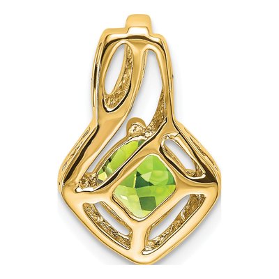 14K Yellow Gold Peridot & Diamond Slide Pendant – view 4