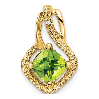 14K Yellow Gold Peridot & Diamond Slide Pendant