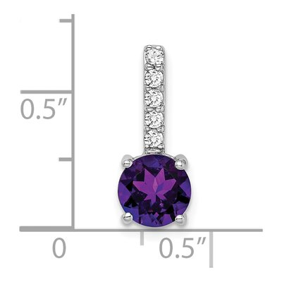 14K White Gold 1/8 ct tw Amethyst & Diamond Slide Pendant – view 3
