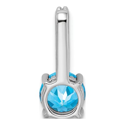 14K White Gold 1/8 ct tw Swiss Blue Topaz & Diamond Slide Pendant – view 4