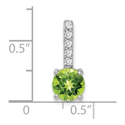 14K White Gold 1/8 ct tw Peridot & Diamond Slide Pendant – view 3