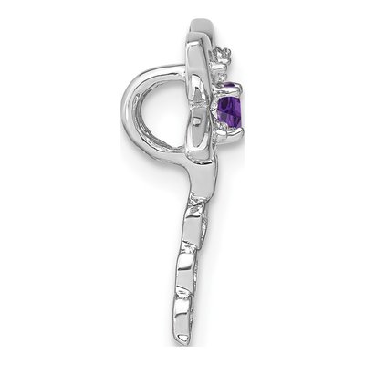 14K White Gold Amethyst & Diamond Dragonfly Slide Pendant – view 2