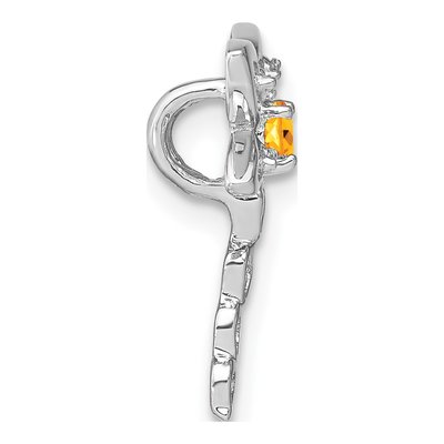 14K White Gold Citrine & Diamond Dragonfly Slide Pendant – view 2