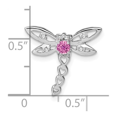 14K White Gold Diamond Dragonfly Slide Pendant – view 3