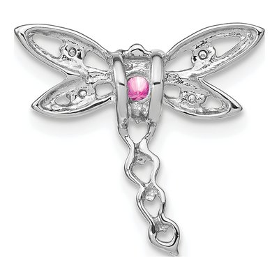 14K White Gold Diamond Dragonfly Slide Pendant – view 4
