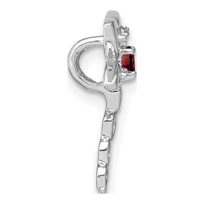 14K White Gold Garnet & Diamond Dragonfly Slide Pendant – view 2