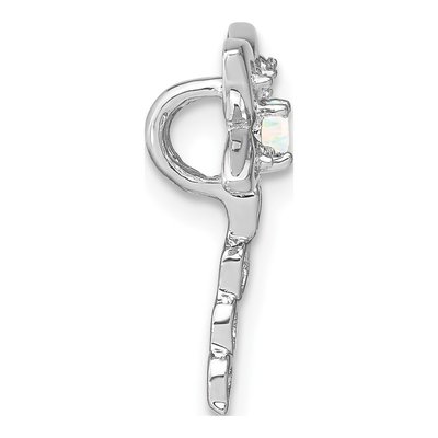 14K White Gold Lab-Created Opal & Diamond Dragonfly Slide Pendant – view 2