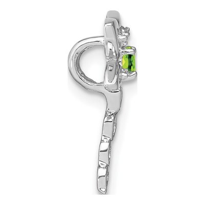 14K White Gold Peridot & Diamond Dragonfly Slide Pendant – view 2