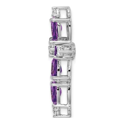 14K White Gold 1/5 ct tw Amethyst & Diamond Cross Slide Pendant – view 3