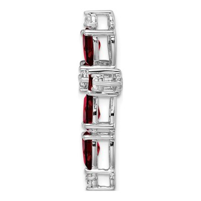 14K White Gold 1/5 ct tw Garnet & Diamond Cross Slide Pendant – view 2