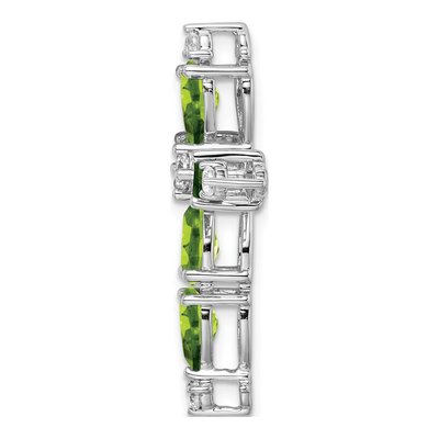 14K White Gold 1/5 ct tw Peridot & Diamond Cross Slide Pendant – view 3