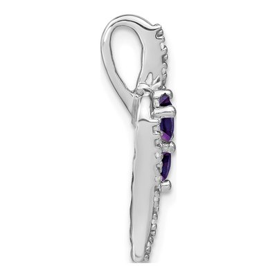 14K White Gold 1/20 ct tw Amethyst & Diamond Slide Pendant – view 2