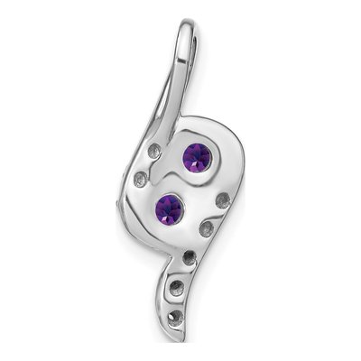 14K White Gold 1/20 ct tw Amethyst & Diamond Slide Pendant – view 4