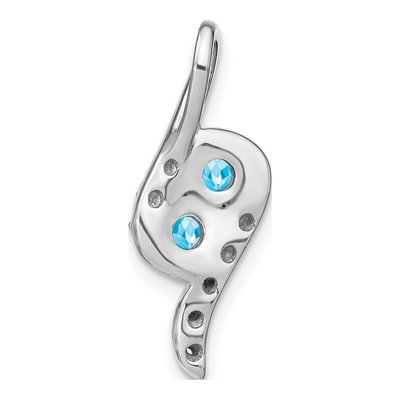 14K White Gold 1/20 ct tw Swiss Blue Topaz & Diamond Slide Pendant – view 4