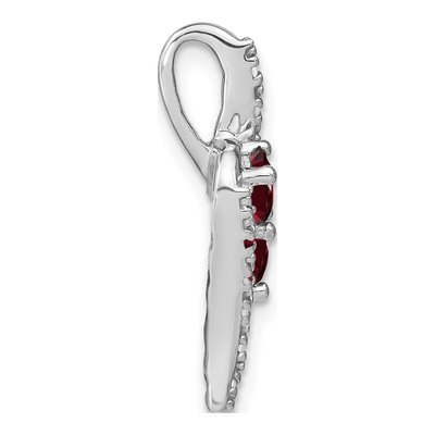 14K White Gold 1/20 ct tw Garnet & Diamond Slide Pendant – view 2