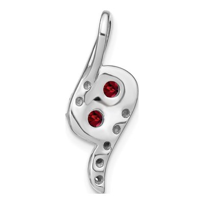 14K White Gold 1/20 ct tw Garnet & Diamond Slide Pendant – view 4