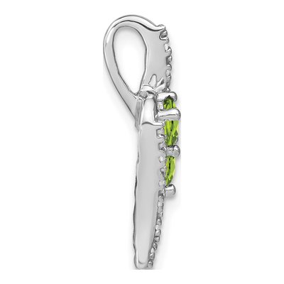 14K White Gold 1/20 ct tw Peridot & Diamond Slide Pendant – view 3