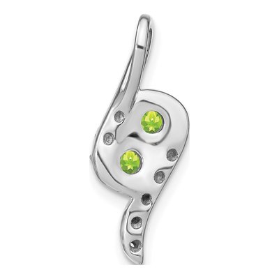 14K White Gold 1/20 ct tw Peridot & Diamond Slide Pendant – view 5