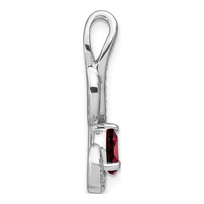 14K White Gold 1/10 ct tw Garnet & Diamond Swirl Slide Pendant – view 2