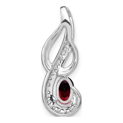 14K White Gold 1/10 ct tw Garnet & Diamond Swirl Slide Pendant – view 4
