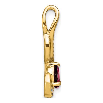 14K Yellow Gold 1/10 ct tw Garnet & Diamond Swirl Slide Pendant – view 2