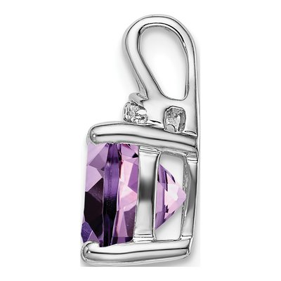 14K White Gold Amethyst & Diamond Slide Pendant – view 3