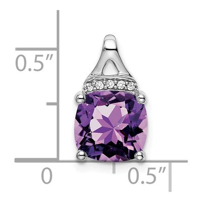 14K White Gold Amethyst & Diamond Slide Pendant – view 4