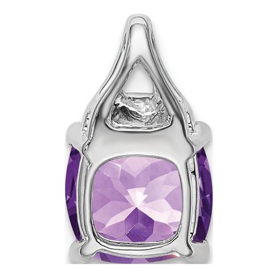14K White Gold Amethyst & Diamond Slide Pendant – view 5