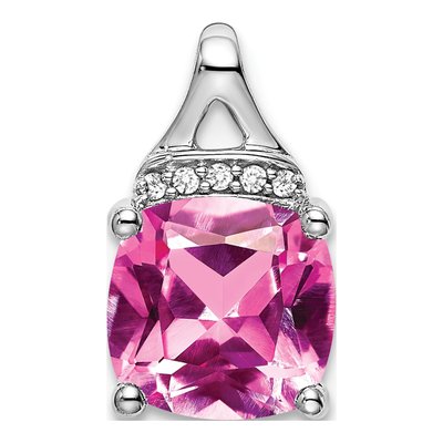 14K White Gold Diamond Pendant