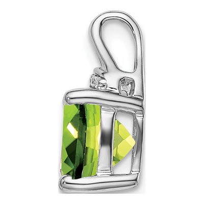 14K White Gold Peridot & Diamond Slide Pendant – view 2