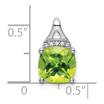 14K White Gold Peridot & Diamond Slide Pendant – view 3