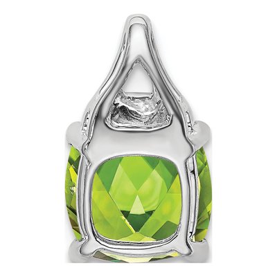 14K White Gold Peridot & Diamond Slide Pendant – view 4