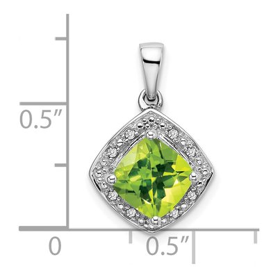 14K White Gold Peridot & Diamond Halo Pendant – view 3