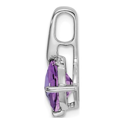 14K White Gold Amethyst & Diamond Cushion Pendant – view 2