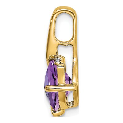 14K Yellow Gold Amethyst & Diamond Cushion Pendant – view 2