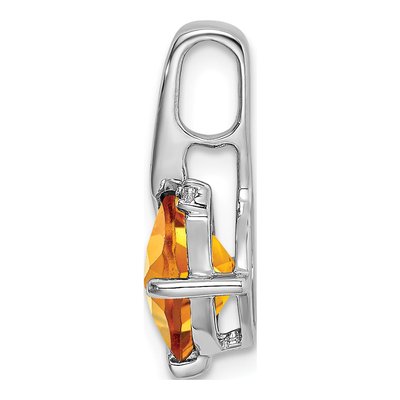 14K White Gold Citrine & Diamond Cushion Pendant – view 2