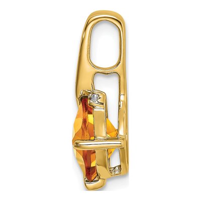 14K Yellow Gold Citrine & Diamond Cushion Pendant – view 2